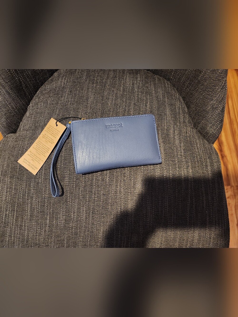 Margot New York Blue Leather Wristlet/Wallet